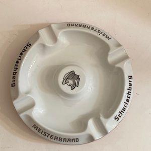 Vintage brandy Scharlachberg Meister brand porcelain ashtray